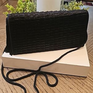 Vintage black silk evening purse La regale